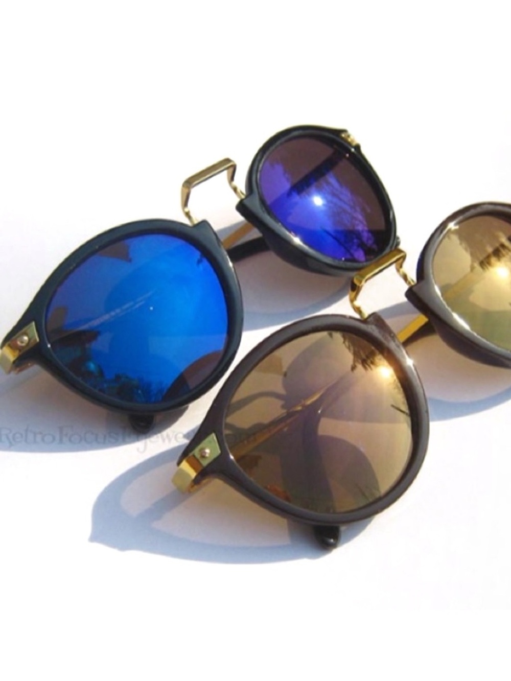 AJ MORGAN Mirrored Sunglasses Metallic Blue or Bronze Gold Unisex